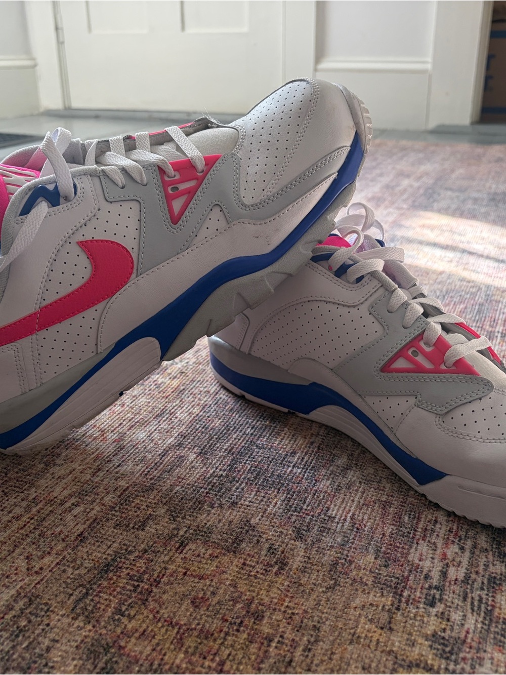 Men’s Nike Retro Sneakers with Pink & Blue Accents